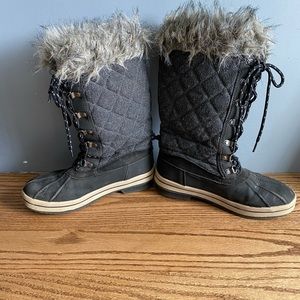 womens tall duck boots with fur